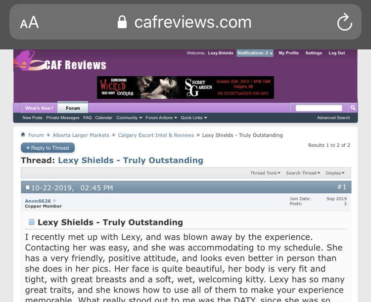 Calgary/YYC— LEXY SHIELDS— VIP— REVIEWED Calgary/YYC— LEXY SHIELDS— VIP— REVIEWED