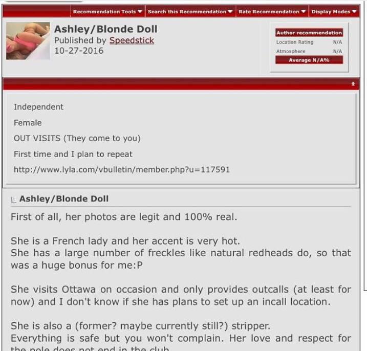 OUTCALL *** Reviewed & Verified OUTCALL *** Reviewed & Verified