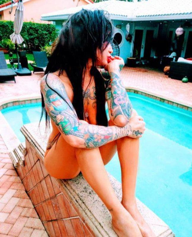 All natural beautiful inked Brazilian
